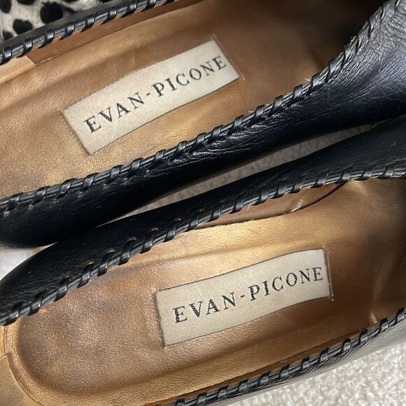 Vintage High Cut Evan Picone Black Leather Tassel Whipstitch Heels Shoes 9.5 - Picture 10 of 10